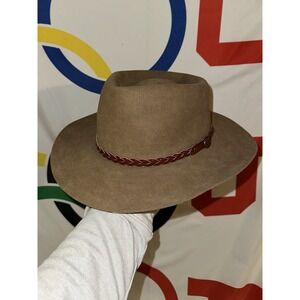 Vintage Akubra Stockman Hat Tan Fur Felt Size 56 Western Outback Cattleman